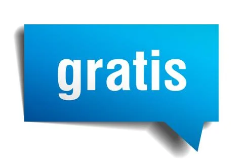 Gratis blue 3d realistic paper speech bubble Stock Illustration