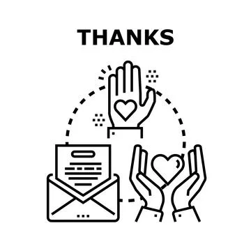 Gratitude expressing message and helping hands concept Stock Illustration