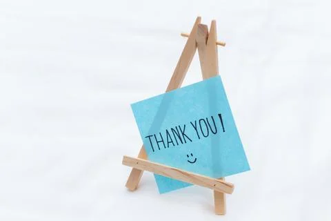 Gratitude note on display office space visual communication calm environment Stock Photos