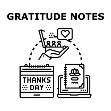 Gratitude notes expressing appreciation on dankdag Stock Illustration