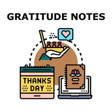 Gratitude notes expressing appreciation on dankdag Stock Illustration