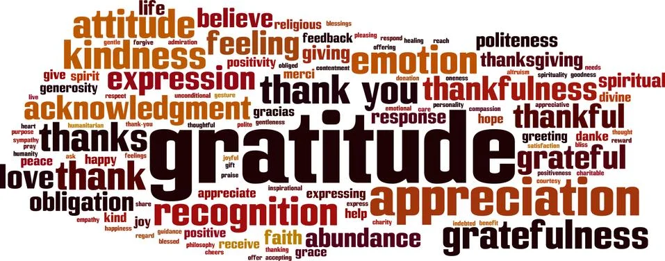 Gratitude word cloud Stock Illustration