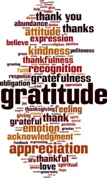 Gratitude word cloud Stock Illustration