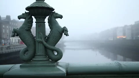 Grattan Bridge, Dublin City Stock Footage 46025692