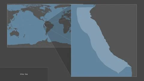 Grau Sea. Location. Solid map Stock Illustration