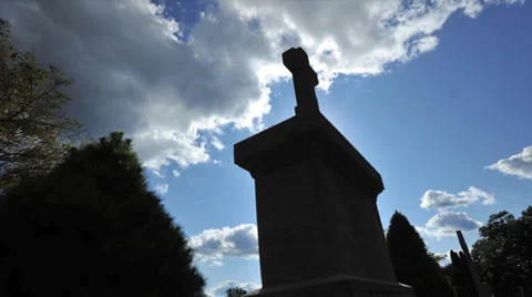 Grave and clouds time-lapse with dolly move 動画素材 37249535