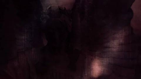 Grave angels looping animated red hued abstract horror grunge background Stock Footage 231183984