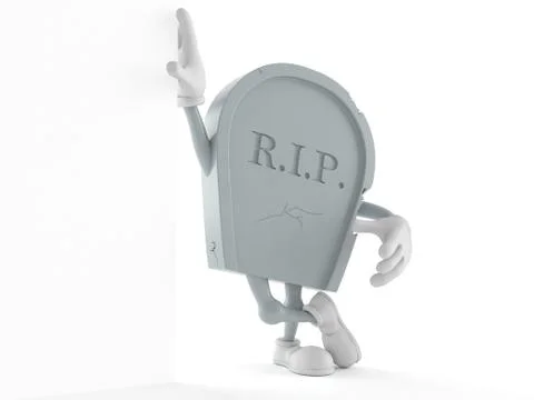 Grave character leaning on wall Stock Illustration