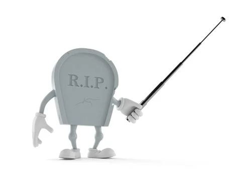 Grave character with pointer stick Illustrazione stock
