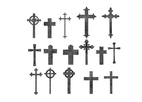 Grave cross on a white background 3d-rendering イラスト素材