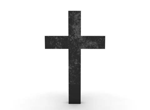 Grave cross on a white background 3d-rendering Illustrazione stock