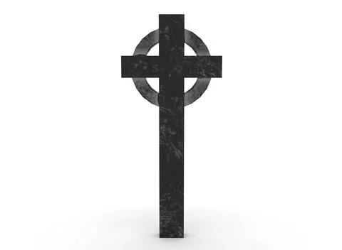 Grave cross on a white background 3d-rendering 库存插图