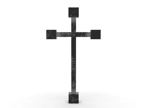Grave cross on a white background 3d-rendering Stock-Illustration