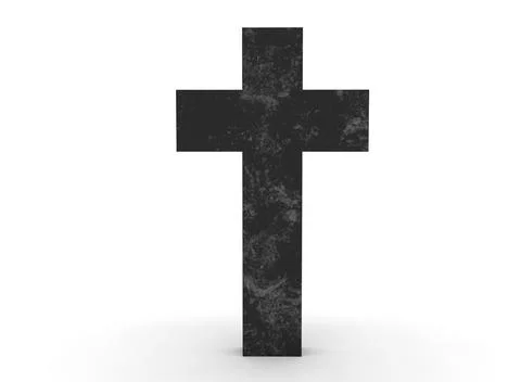 Grave cross on a white background 3d-rendering Stock-Illustration