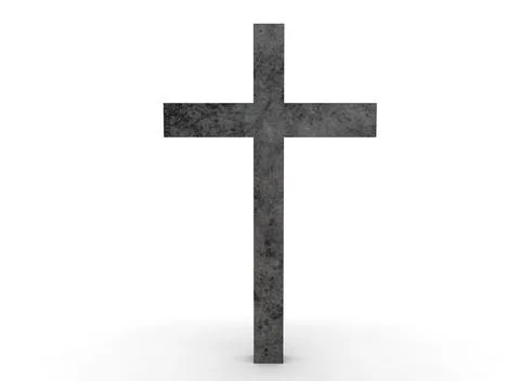 Grave cross on a white background 3d-rendering Иллюстрация
