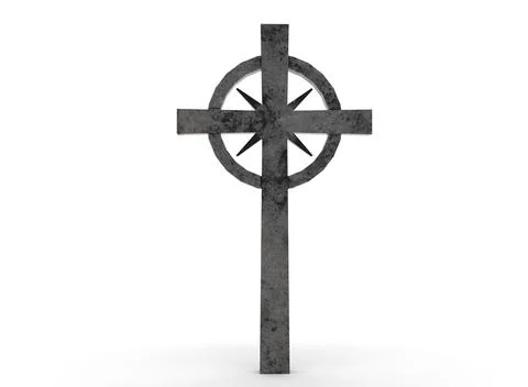 Grave cross on a white background 3d-rendering イラスト素材