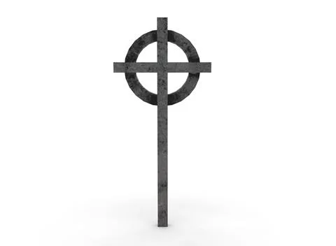 Grave cross on a white background 3d-rendering Illustrazione stock