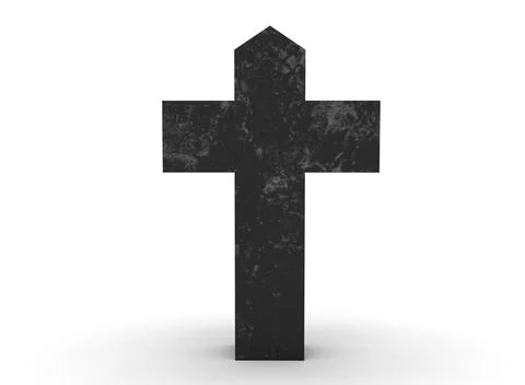 Grave cross on a white background 3d-rendering Ilustração Stock