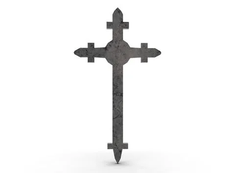 Grave cross on a white background 3d-rendering Illustrazione stock