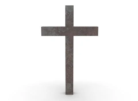 Grave cross on a white background 3d-rendering イラスト素材