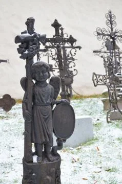 Grave crosses Stock Photos