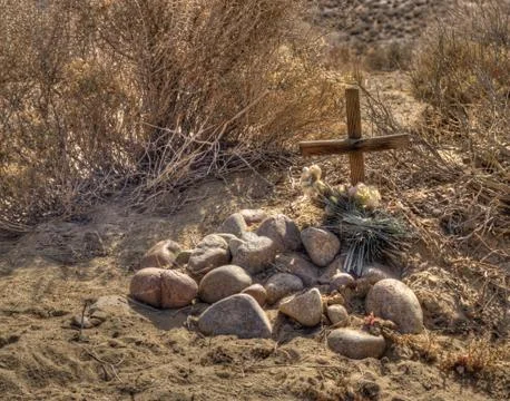 Grave in the desert Stock Photos