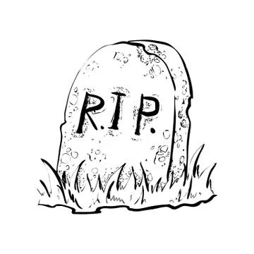 Grave flat design vector Stock Illustration