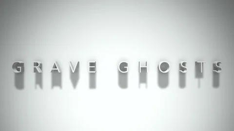 Grave ghosts 3D title animation white text on a white background Stock Footage 299425424