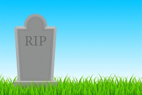 Grave icon flat design. Old gravestone with cracks. Ancient RIP. Vector stock Stock Illustration