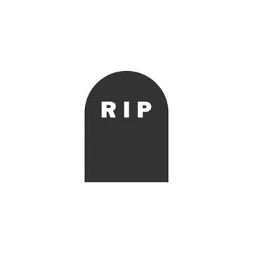 Grave icon flat Stock Illustration