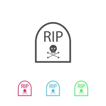 Grave icon flat. Stock Illustration