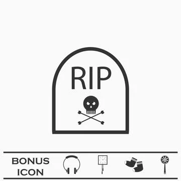 Grave icon flat. Stock Illustration