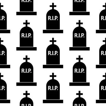 Grave icon seamless pattern Illustrazione stock