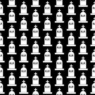 Grave icon seamless pattern Stock Illustration