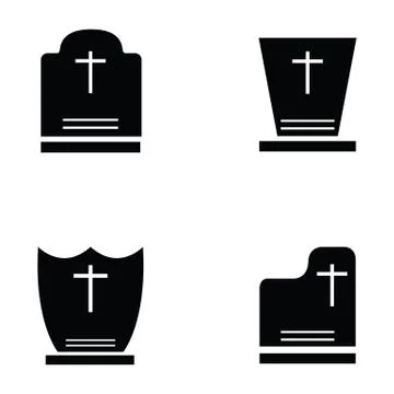 Grave icon set Stock Illustration