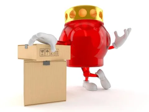 Grave light character with stack of boxes Stockillustratie