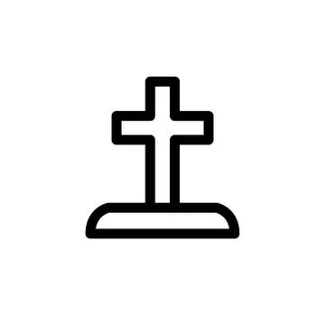 Grave line icon, vector illustration Stock Illustration