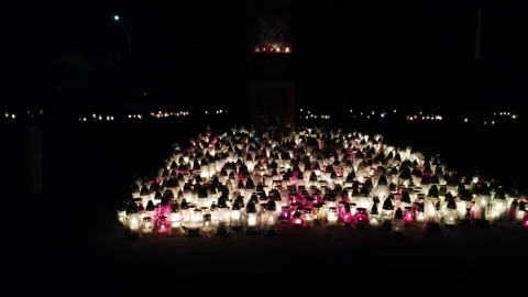 Grave at Night Stock Footage 220385076