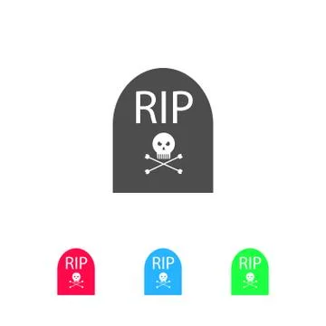 Grave RIP icon flat Stock Illustration