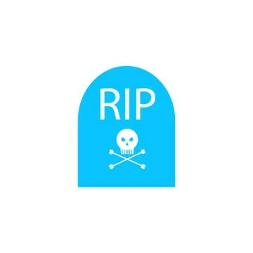Grave RIP icon flat Stock Illustration