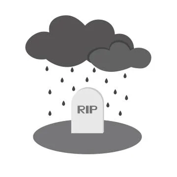 Grave rip rain icon of vector ESP 10 Stock Illustration