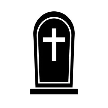 Grave silhouette icon. Graveyard. Vector. Illustrazione stock