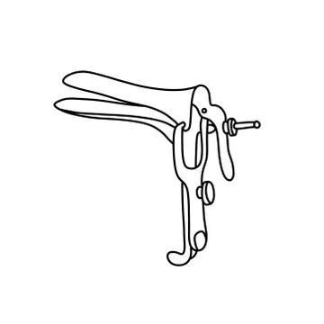 Grave speculum doodle icon, vector color illustration Stock Illustration
