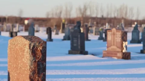Grave stone with rack focus Stock Footage 59696229