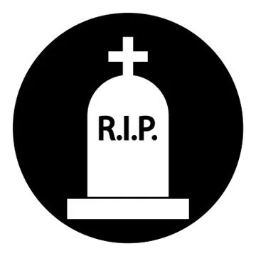 Grave symbol button Stock Illustration