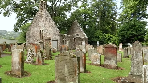 Grave of William Burns and Agnes Brown, Father and mother of the Scots Bard, Stock Footage 205083033