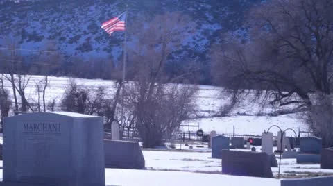 Grave yard with flag Video stock 20611577