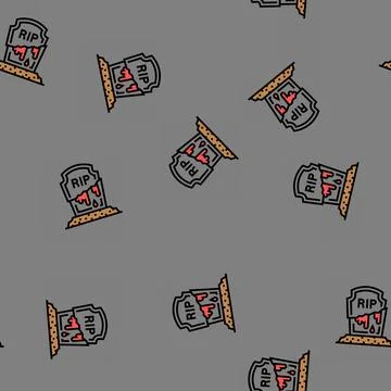 Grave zombie dead vector seamless pattern 스톡 일러스트
