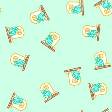 Grave zombie dead vector seamless pattern Stock Illustration