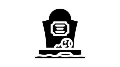 Grave zombie evil glyph icon animation Stock Footage 326746817